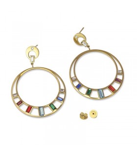 PENDIENTES ACERO CON CIRCONITAS COLORES CPE130