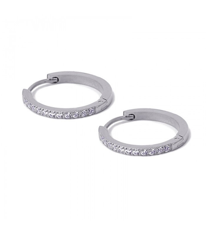 PENDIENTES ARO ACERO  CON CIRCONITAS 2*16MM BPE572