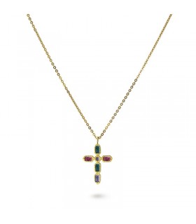 COLLAR ACERO Y CIRCONITAS BCO324