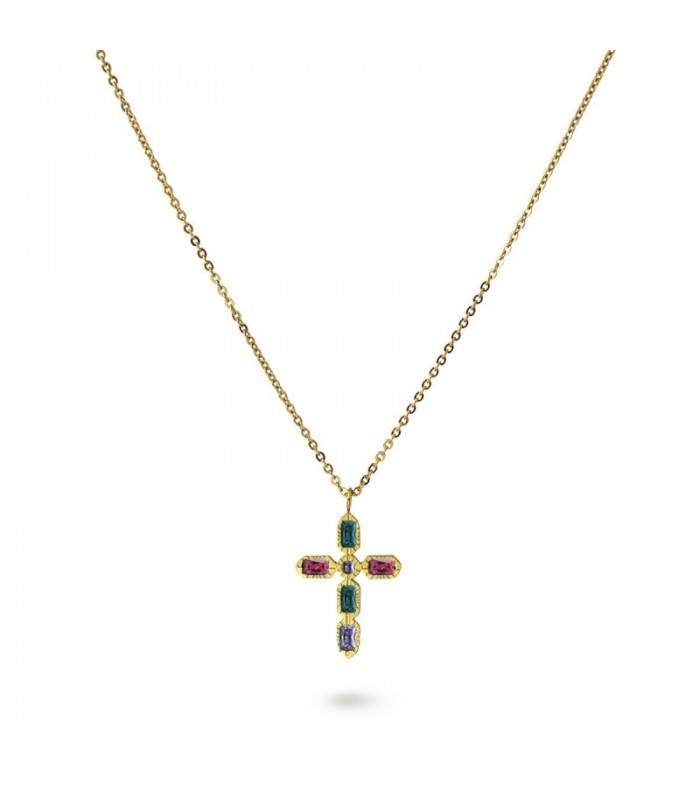 COLLAR ACERO Y CIRCONITAS BCO324