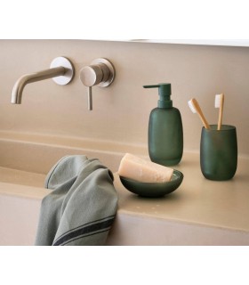 SET/2 PORTACEPILLOS+DISPENSADOR CRISTAL VERDE MATE BA73053/4