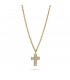COLLAR ACERO CRUZ CON PERLAS BCO709