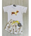 CONJ.NIÑO CAMISETA+BERMUDA PERRO MON PETIT BONBON VM031/28