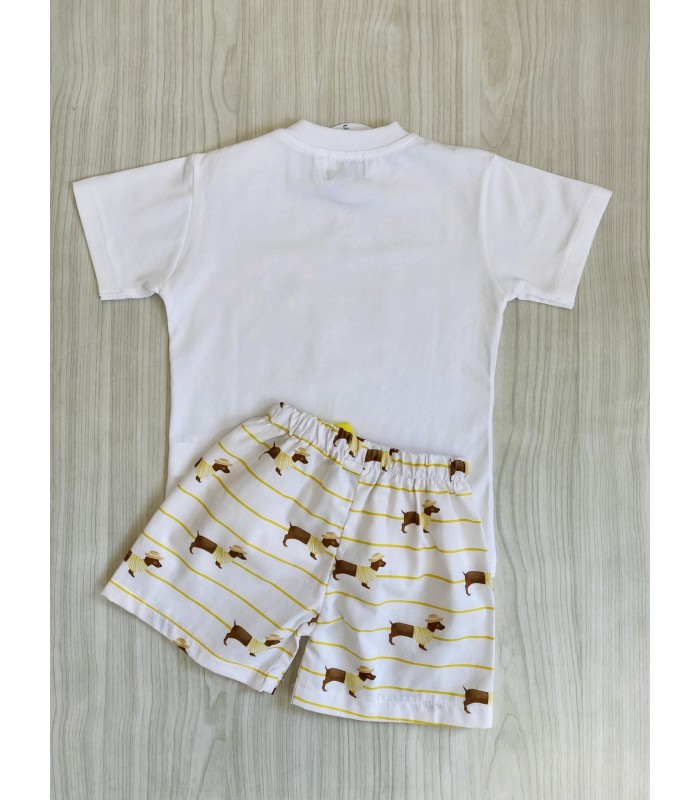 CONJ.NIÑO CAMISETA+BERMUDA PERRO MON PETIT BONBON VM031/28