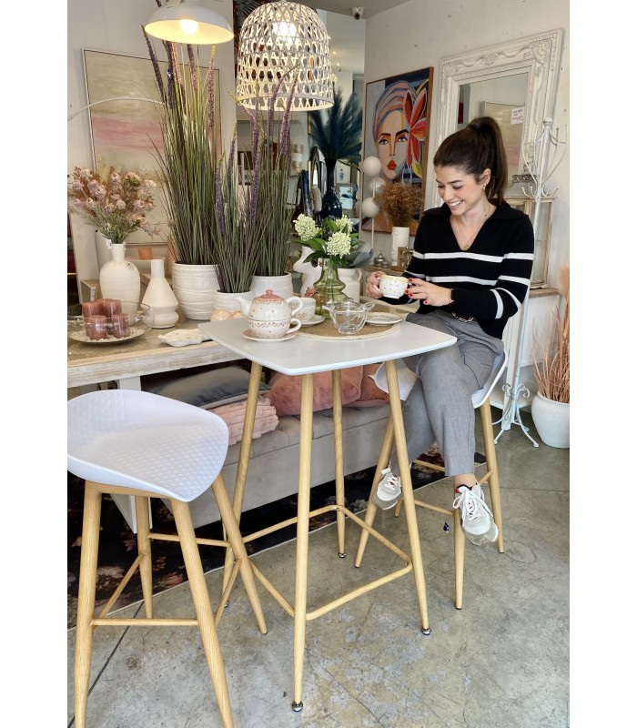 SET MESA ALTA + 2 TABURETES NORDIC