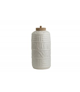 BOTE CERAMICA C/TAPA BLANCO 47-2535