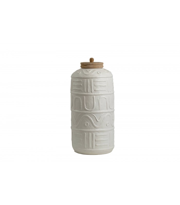 BOTE CERAMICA C/TAPA BLANCO 47-2535