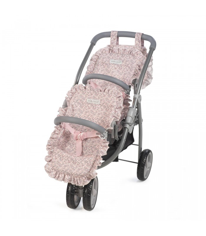 CARRITO GEMELAR LILI GRIS/FLOR 1120900253