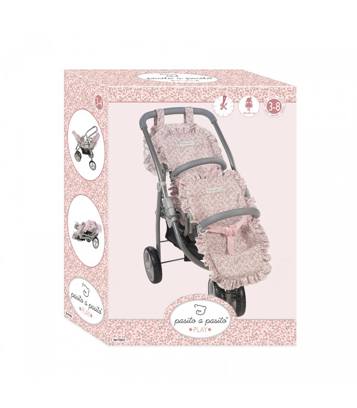 CARRITO GEMELAR LILI GRIS/FLOR 1120900253