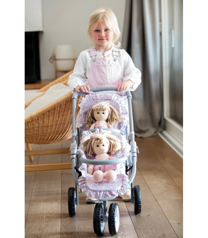 CARRITO GEMELAR LILI GRIS/FLOR 1120900253