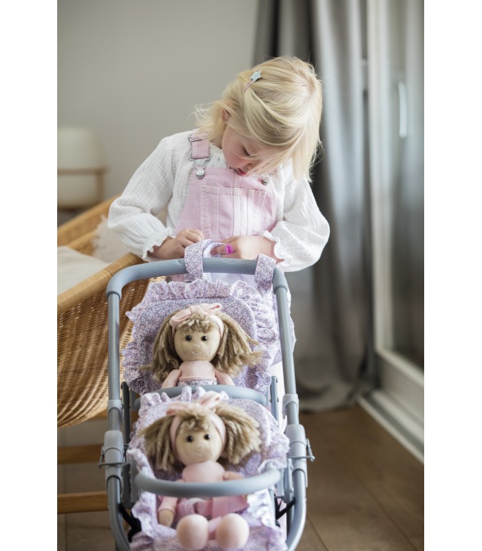 CARRITO GEMELAR LILI GRIS/FLOR 1120900253