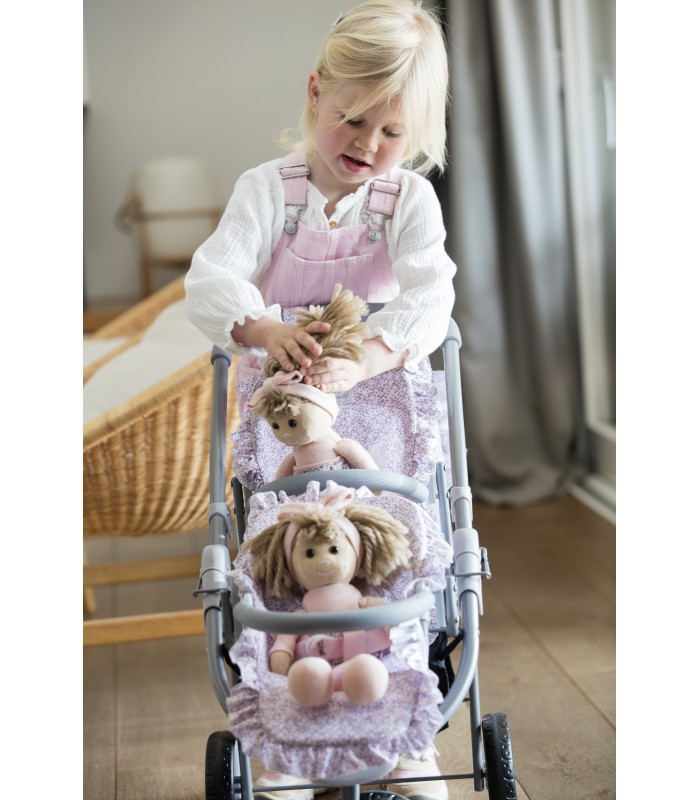 CARRITO GEMELAR LILI GRIS/FLOR 1120900253