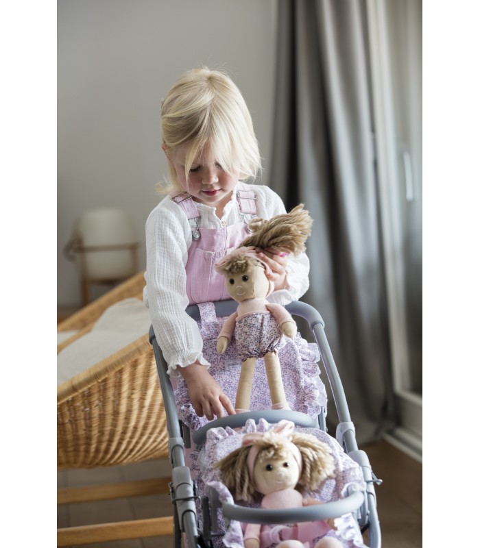 CARRITO GEMELAR LILI GRIS/FLOR 1120900253