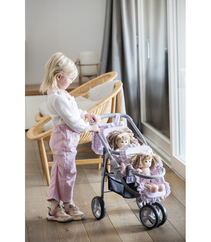 CARRITO GEMELAR LILI GRIS/FLOR 1120900253