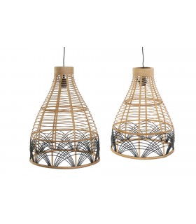 LAMPARA RATAN BICOLOR 38*51CM LD-189098