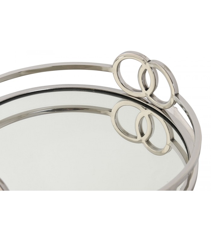 BANDEJA DECORACION ACERO ESPEJO 28*28*7CM DH-212783