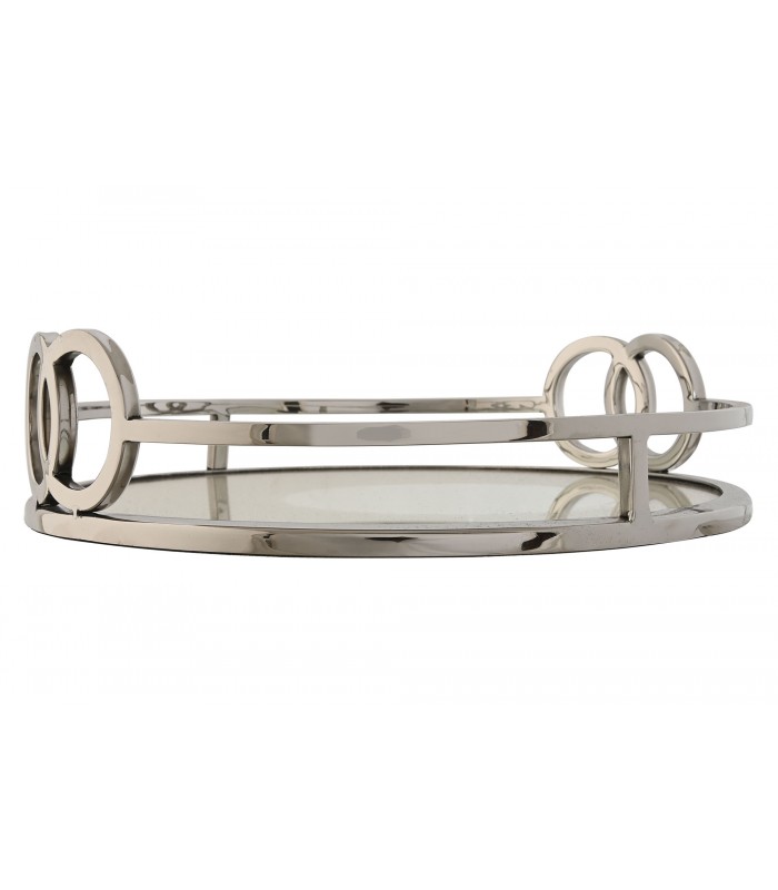 BANDEJA DECORACION ACERO ESPEJO 28*28*7CM DH-212783