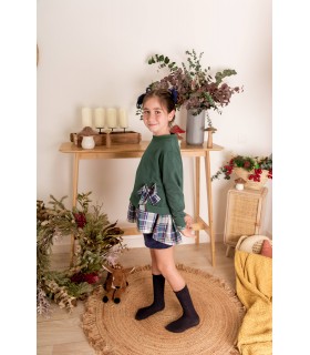 SUDADERA+SHORT CUADROS IM033/4 MON PETIT BONBON