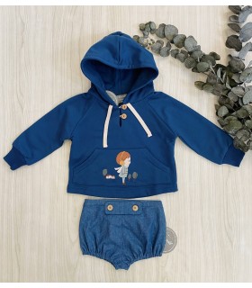 SUDADERA+ESTRICADO DENIM IM313/5 MON PETIT BONBON