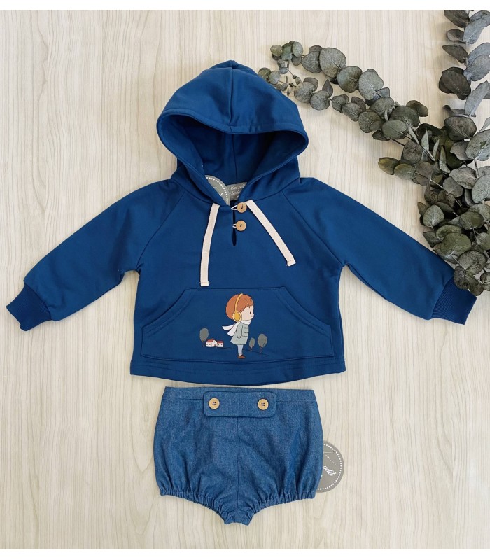 SUDADERA+ESTRICADO DENIM IM313/5 MON PETIT BONBON