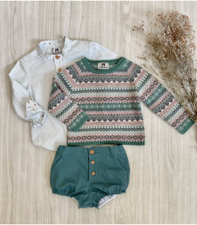 CONJUNTO+JERSEY NIÑO GROSELLA 8606/12 LA MARTINICA