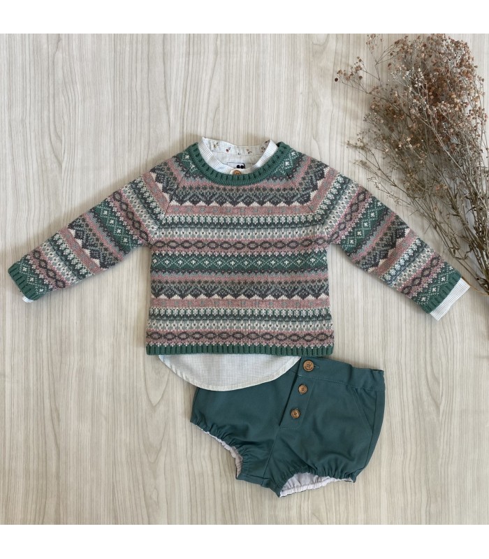 CONJUNTO+JERSEY NIÑO GROSELLA 8606/12 LA MARTINICA