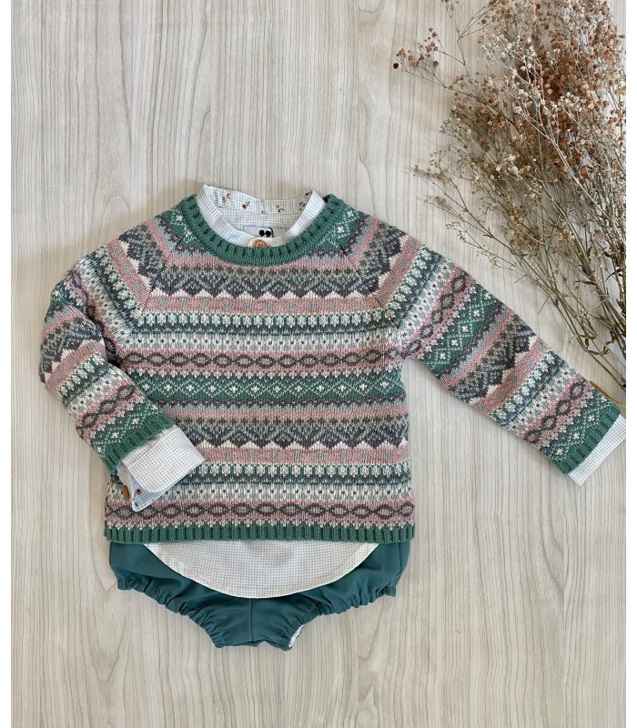 CONJUNTO+JERSEY NIÑO GROSELLA 8606/12 LA MARTINICA