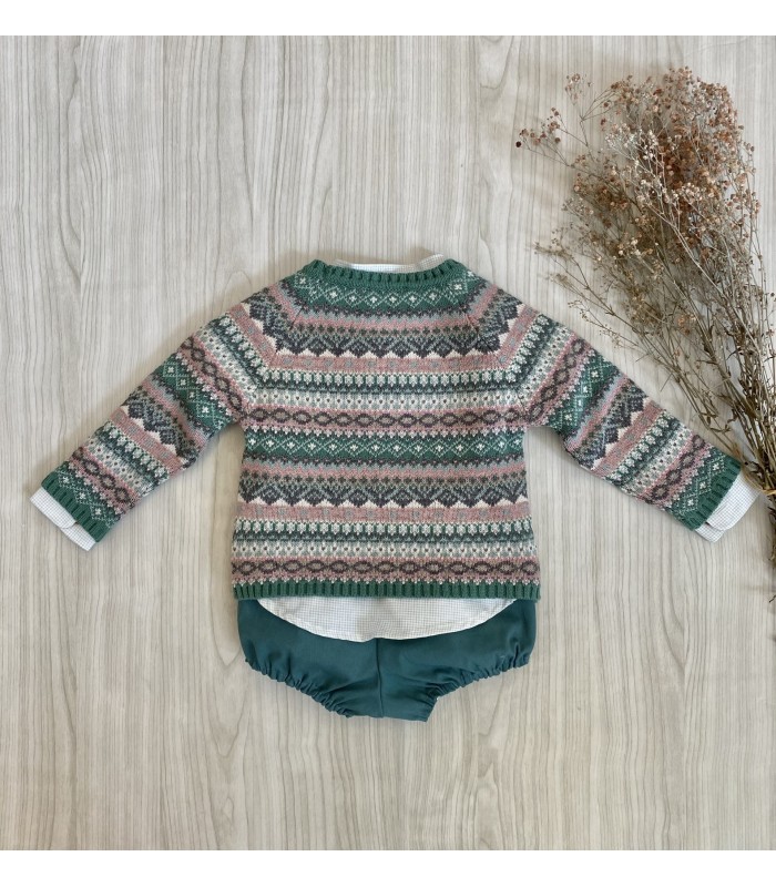 CONJUNTO+JERSEY NIÑO GROSELLA 8606/12 LA MARTINICA