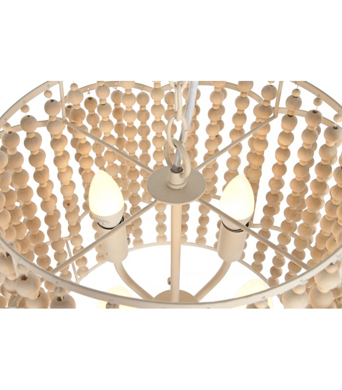 LAMPARA TECHO MADERA 38*38*29CM LA-209847