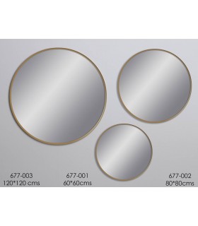 ESPEJO METAL ORO Ø120CM 677-003