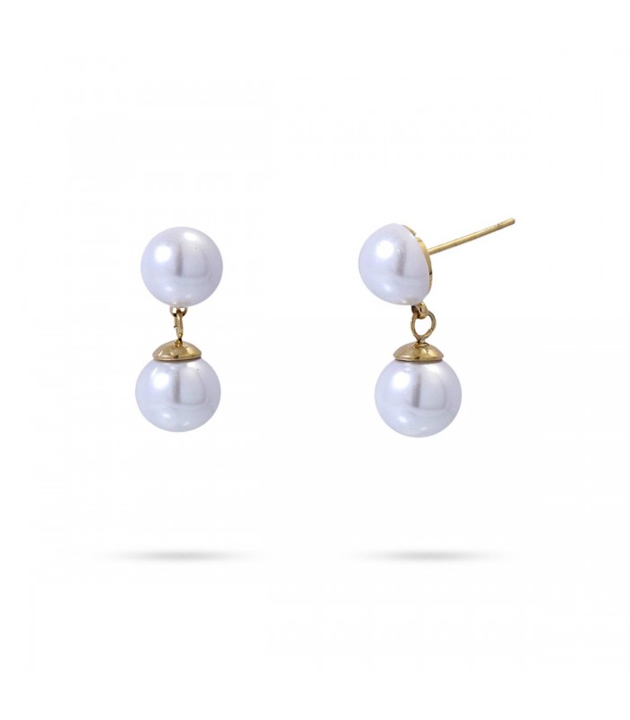 PENDIENTES ACERO PERLAS CPE947