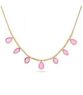 COLLAR ACERO Y CRISTAL CAMOMILA BCO926