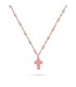 COLLAR ACERO Y ESMALTE CRUZ LATINA BCO967