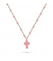 COLLAR ACERO Y ESMALTE CRUZ LATINA BCO967