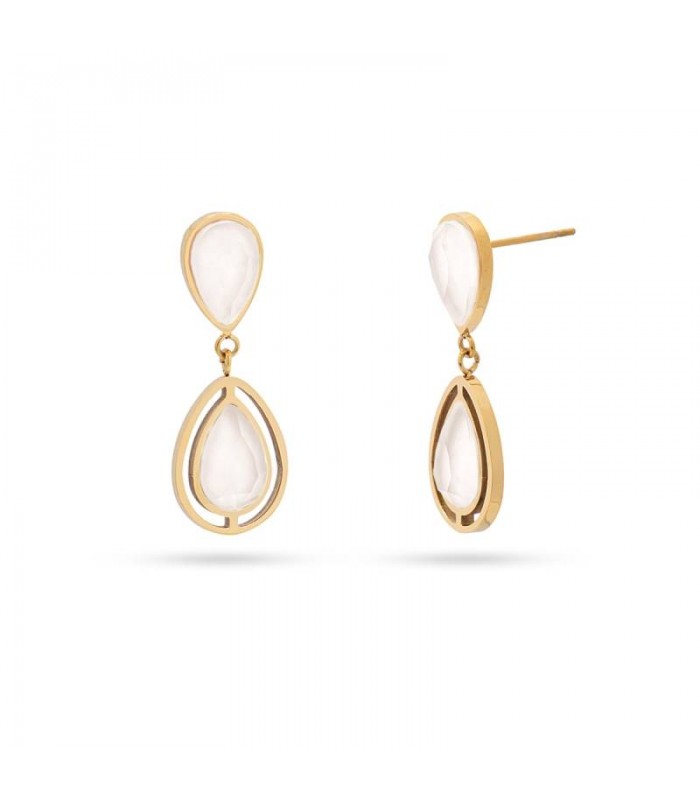 PENDIENTES ACERO Y PIEDRAS CRISTAL CAMOMILA DPE030