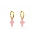 PENDIENTES ACERO Y ESMALTE CRUZ LATINA DPE086