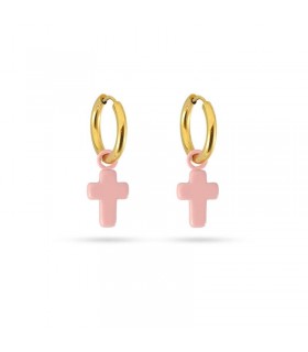 PENDIENTES ACERO Y ESMALTE CRUZ LATINA DPE086