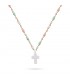COLLAR ACERO Y ESMALTE CRUZ LATINA BCO967