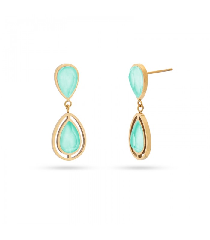 PENDIENTES ACERO Y PIEDRAS CRISTAL CAMOMILA DPE030