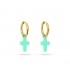 PENDIENTES ACERO Y ESMALTE CRUZ LATINA DPE086