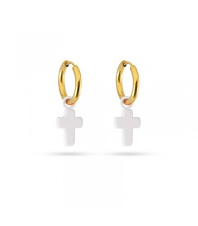 PENDIENTES ACERO Y ESMALTE CRUZ LATINA DPE086