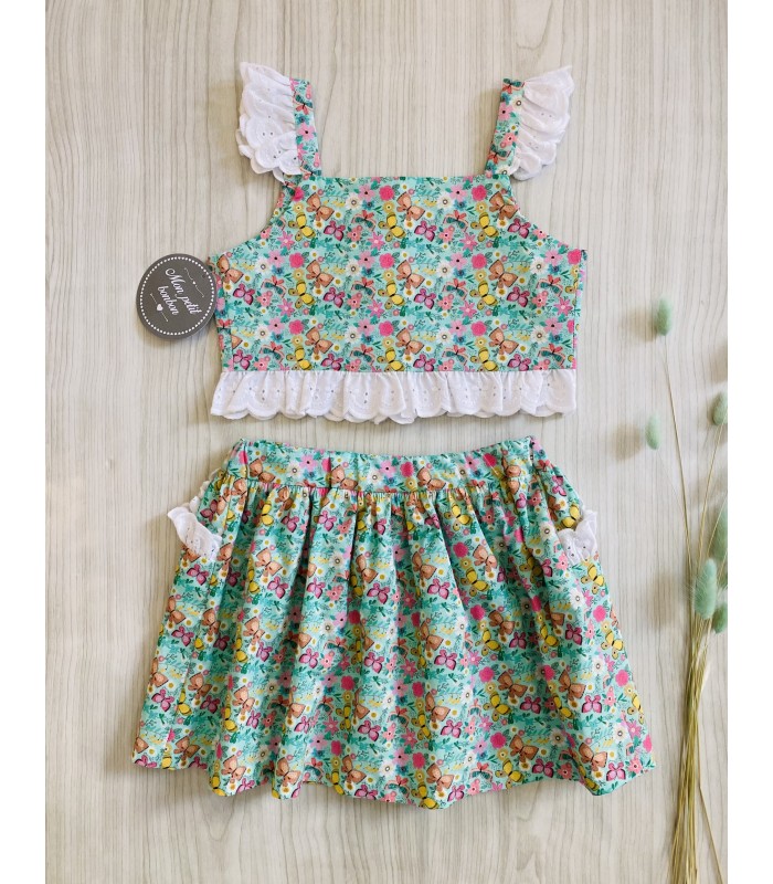 TOP+FALDA LIBERTY/MARIPOSAS MON PETIT BONBON VM010/11