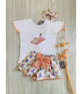 CAMISETA CORTA+SHORT PERROS MON PETIT BONBON VM200/4