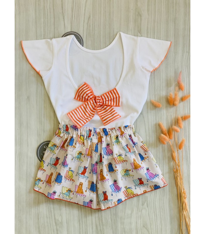 CAMISETA CORTA+SHORT PERROS MON PETIT BONBON VM200/4