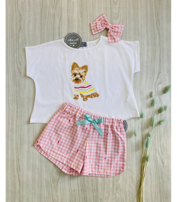 CAMISETA+SHORT YORKSHIRE MON PETIT BONBON VM306/173300