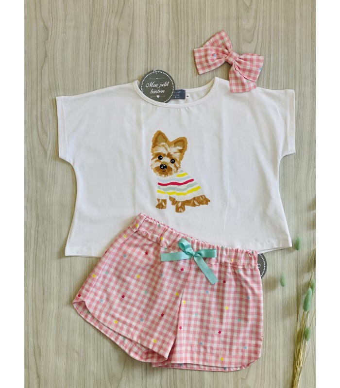 CAMISETA+SHORT YORKSHIRE MON PETIT BONBON VM306/173300