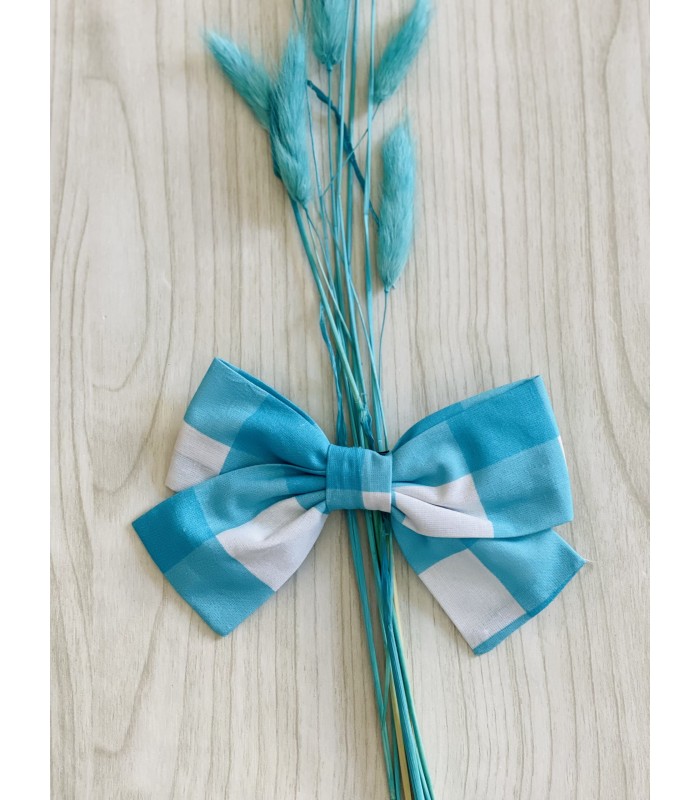 LAZO CUADROS TURQUESA MON PETIT BONBON VM252