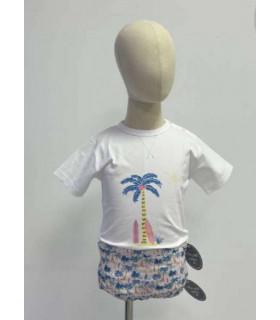 CAMISETA+ESTRICADO PALMERAS MON PETIT BONBON VM190/192179