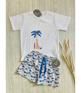 CAMISETA+BERMUDA PALMERAS MON PETIT BONBON VM191/043179