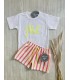 CAMISETA+BERMUDA RAYAS FLUOR MON PETIT BONBON VM177/043161